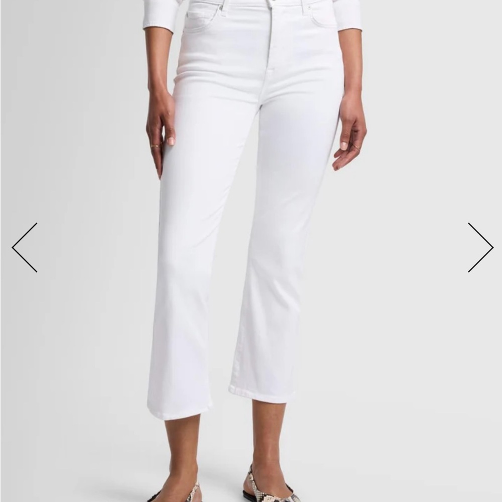 7 For All Mankind High Waist Slim Kick Women's Cropped White Jeans NWT size 31